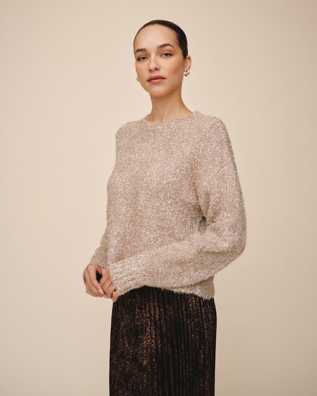 Bella DahlSlouchy Sweater - Gold ShimmerSweaters