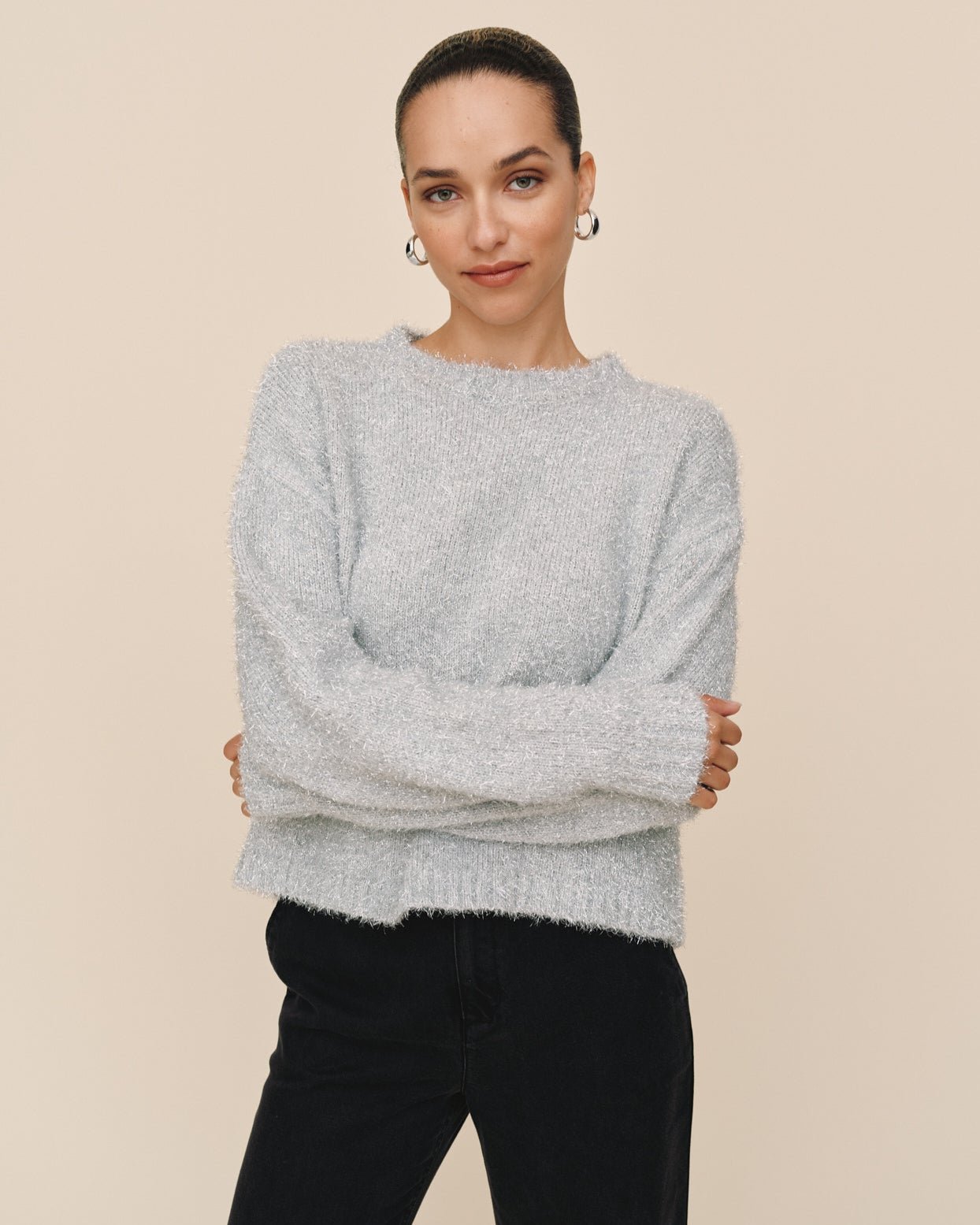 Bella DahlSlouchy Sweater - Silver ShimmerSweaters
