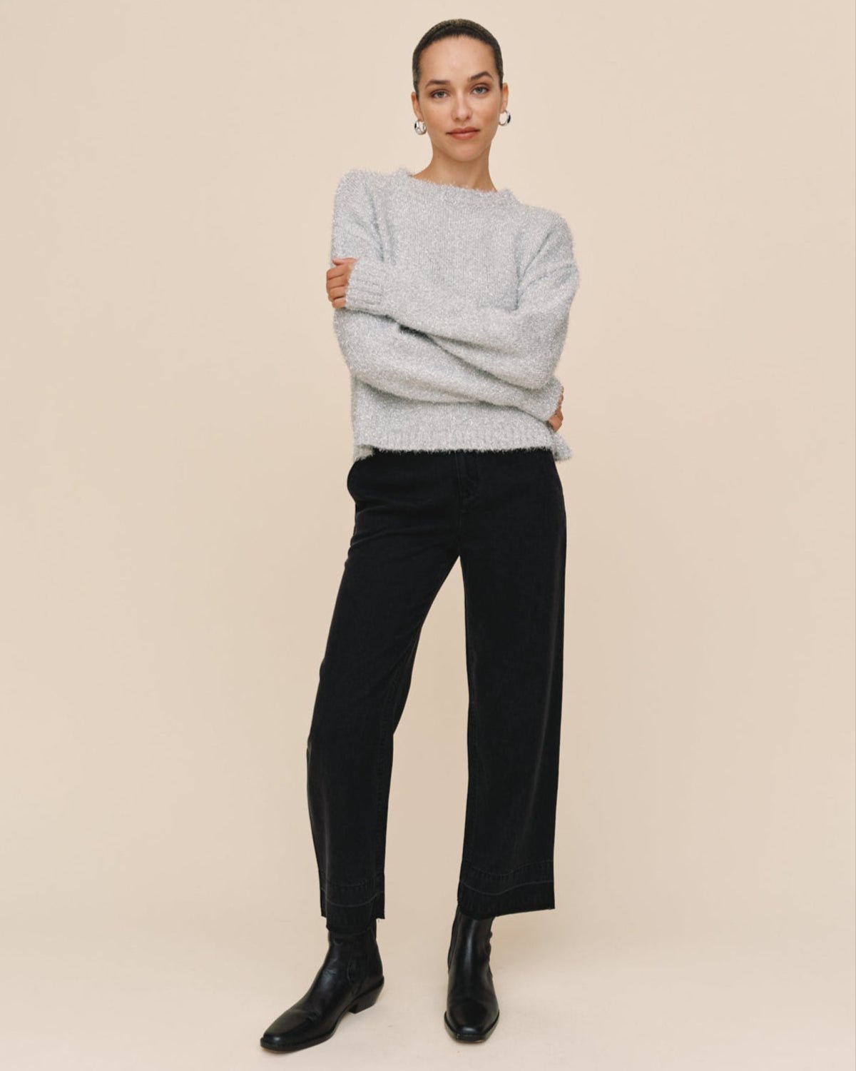 Bella DahlSlouchy Sweater - Silver ShimmerSweaters