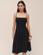 Bella DahlSmocked Dress With Beaded Straps - BlackDresses