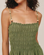 Bella DahlSmocked Dress With Beaded Straps - Olive LeafDresses