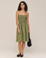 Bella DahlSmocked Dress With Beaded Straps - Olive LeafDresses