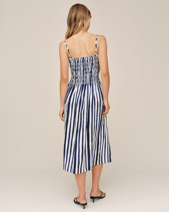 Bella Dahl Smocked Midi Dress - Painted Tides Stripe View 2