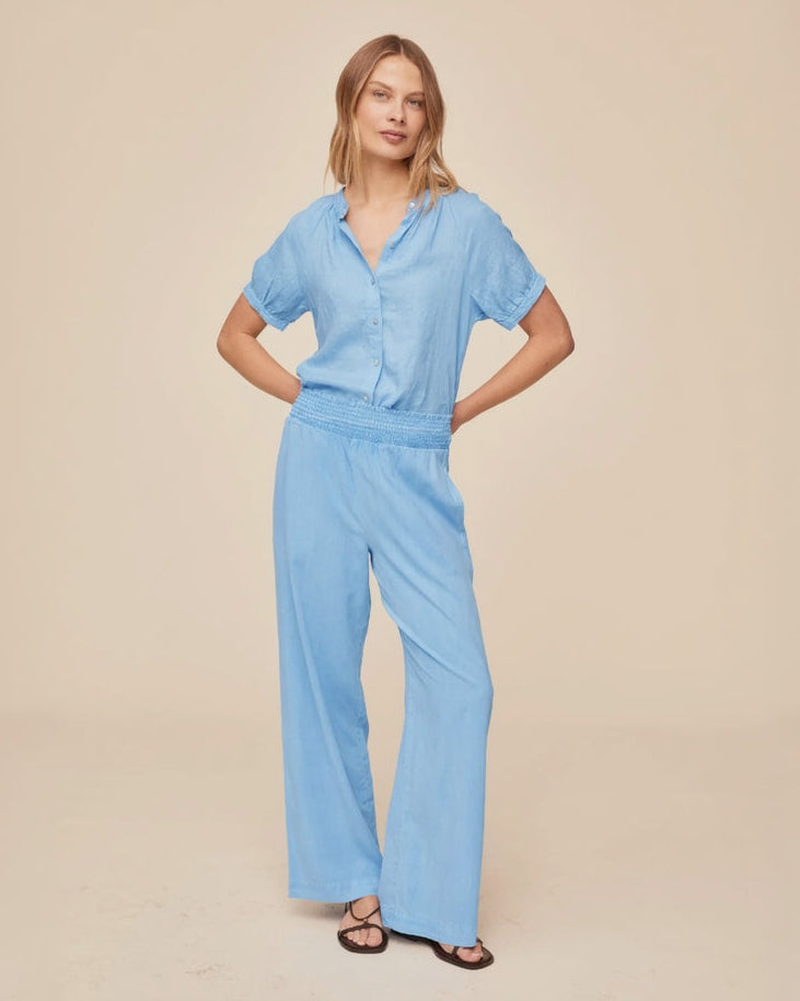 Bella DahlSmocked Waist Wide Leg - Tidal BluePants