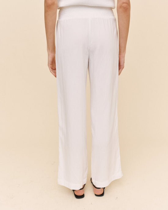 Bella Dahl Smocked Waist Wide Leg - White View 2