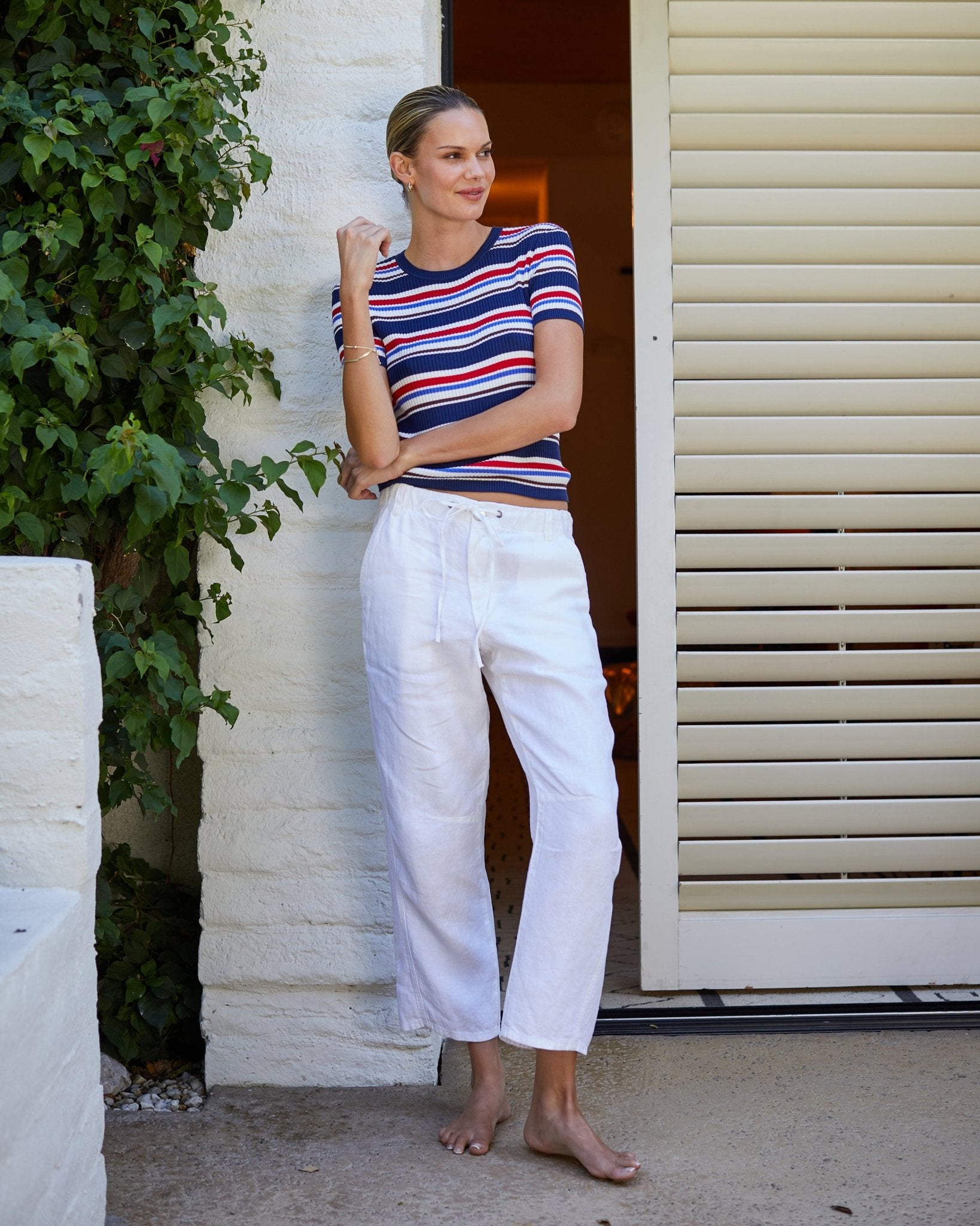 theredthread S bold belt tops white 白 Soft Barrel Zip Front - White – Bella Dahl