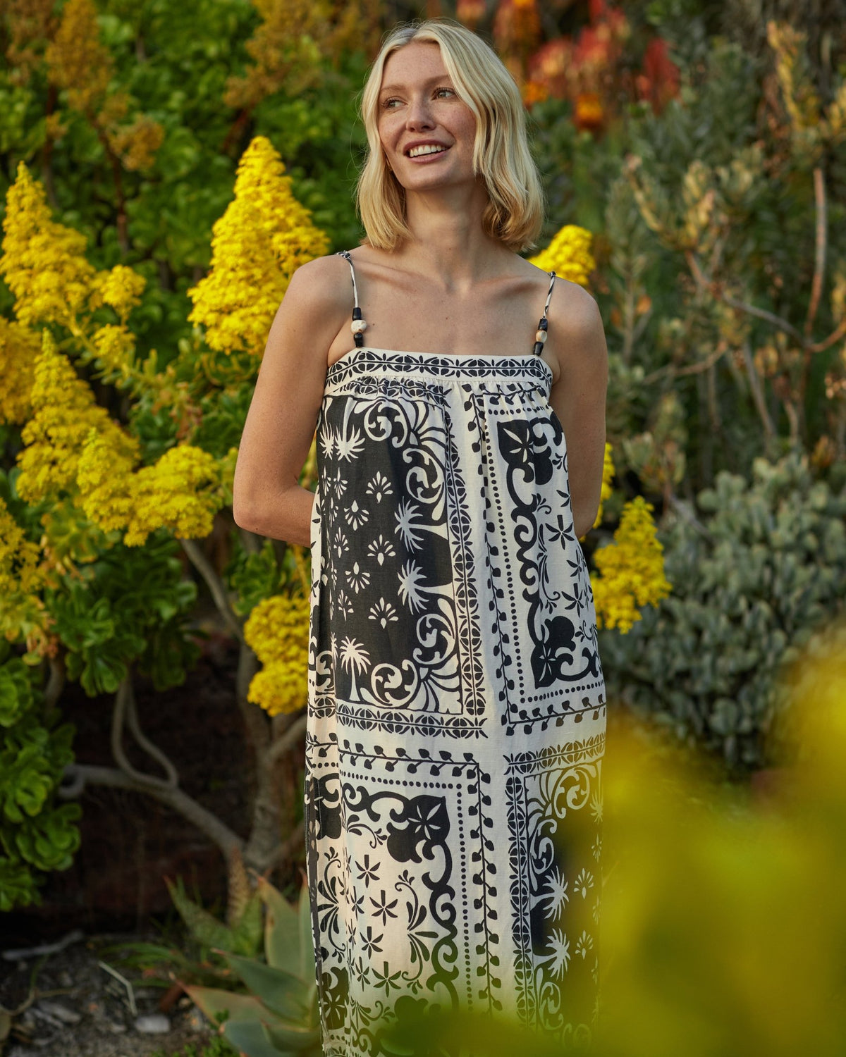 bandana dress Bella Dahl Spaghetti Strap Midi - Tropical Print filter:pumps Women's Summer Bodycon Maxi 60% Cotton Size:Regular Fit