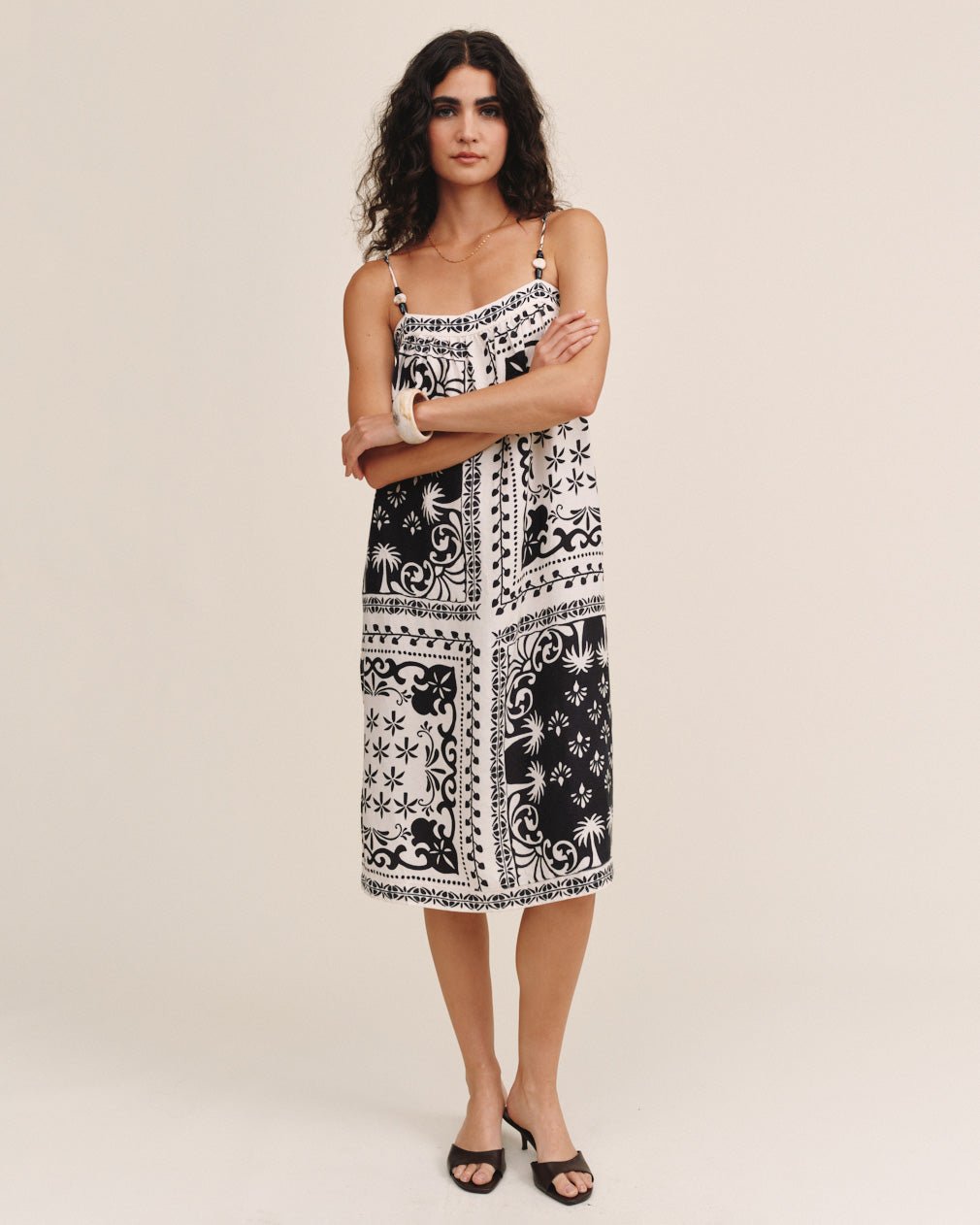 Bella DahlSpaghetti Strap Midi Dress - Tropical Bandana PrintDresses
