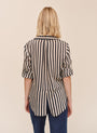 Bella DahlSplit Back Button Down - Black-Ecru StripeTops