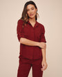 Bella DahlSplit Back Button Down - Deep CrimsonTops