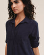Bella DahlSplit Back Button Down - Endless SeaTops