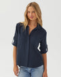 Bella DahlSplit Back Button Down - Endless SeaTops