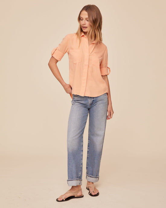 Bella Dahl Split Back Button Down - Golden Blush