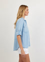 Bella DahlSplit Back Button Down - Light Sunspray WashTops