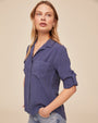 Bella DahlSplit Back Button Down - Midnight SurfTops