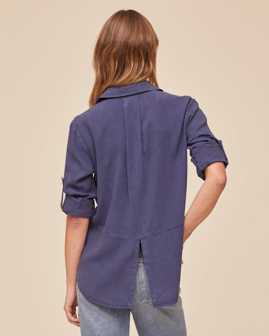 Bella Dahl Split Back Button Down - Midnight Surf View 2