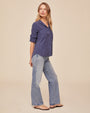 Bella DahlSplit Back Button Down - Midnight SurfTops