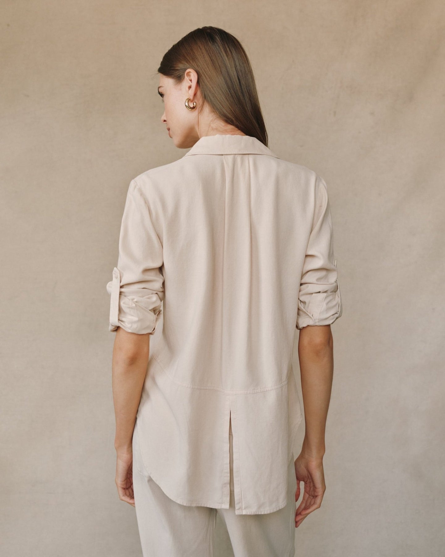 Bella DahlSplit Back Button Down - Moon StoneTops