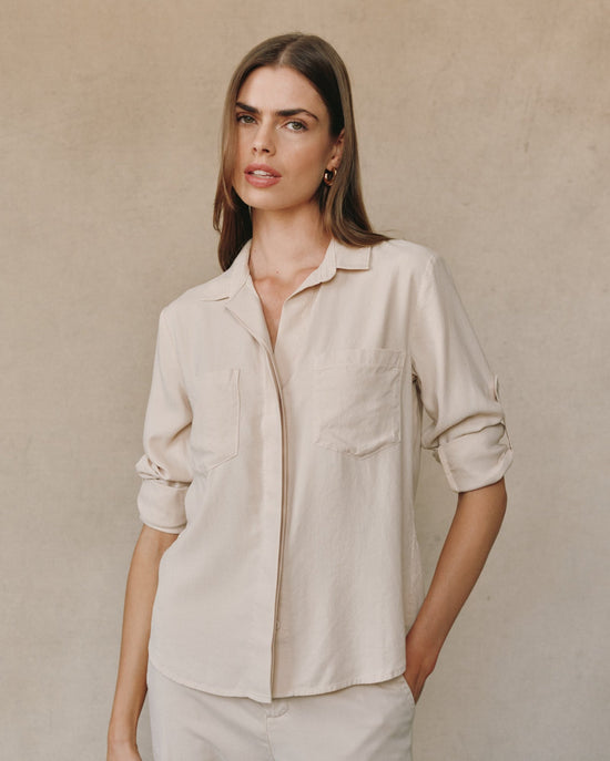 Bella Dahl Split Back Button Down - Moon Stone View 2