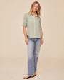Bella DahlSplit Back Button Down - Oasis GreenTops