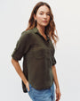 Bella DahlSplit Back Button Down - Olive NightTops
