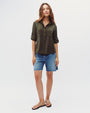 Bella DahlSplit Back Button Down - Olive NightTops