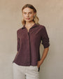 Bella DahlSplit Back Button Down - Pinot NoirTops