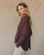 Bella DahlSplit Back Button Down - Pinot NoirTops