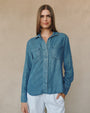 Bella DahlSplit Back Button Down - Skyline Spray WashTops