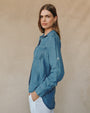 Bella DahlSplit Back Button Down - Skyline Spray WashTops
