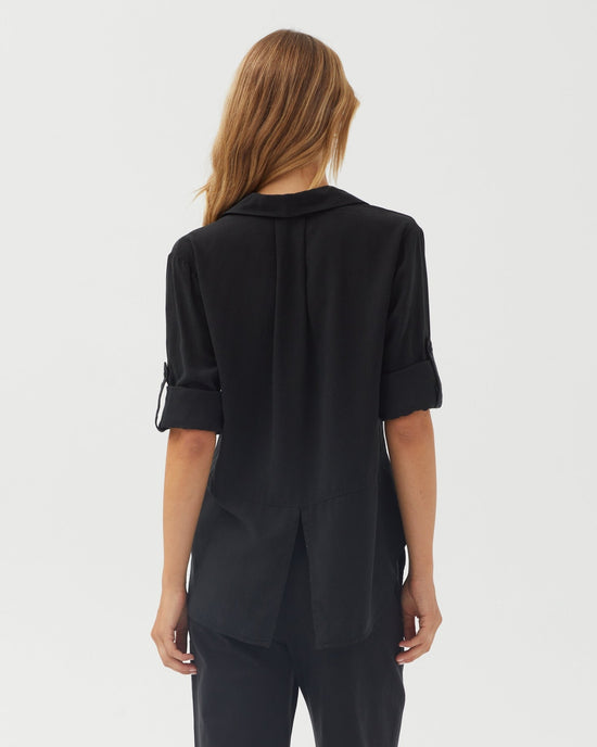 Bella Dahl Split Back Button Down - Vintage Black View 2