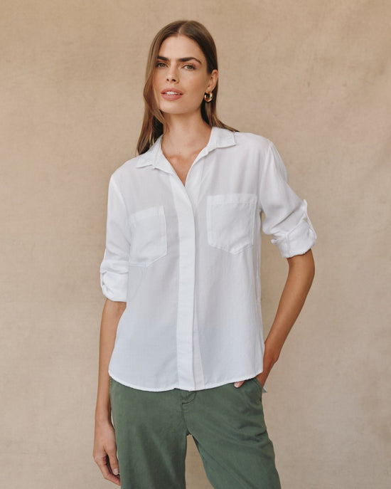 Bella Dahl Split Back Button Down - White