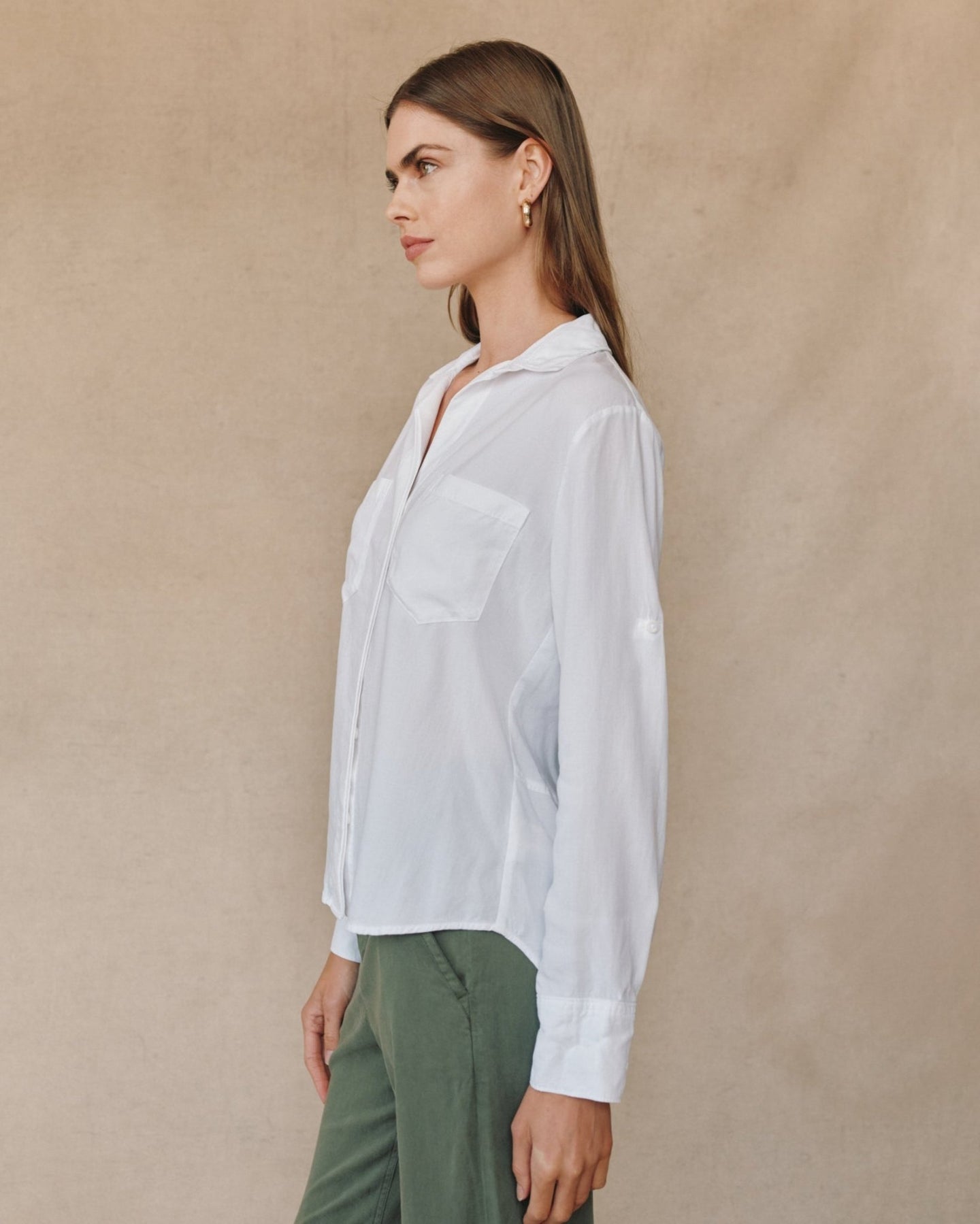 Bella DahlSplit Back Button Down - WhiteTops