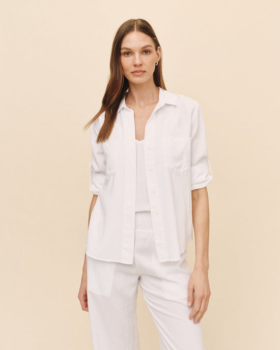 Bella Dahl Split Back Button Down - White View 2
