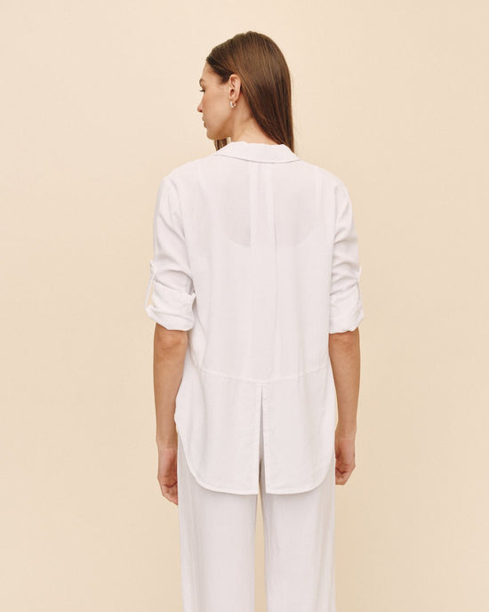 Bella Dahl Split Back Button Down - White View 2