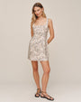 Bella DahlSquare Neck Button Front Mini Dress - Tropical Palm PrintDresses