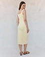 Bella DahlSquare Neck Fitted Midi Dress - Lemon Meringue StripeDresses