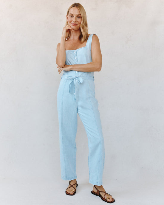 Bella Dahl Square Neck Jumpsuit - Coastal Fade Wash