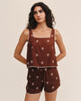 Bella DahlSquare Neck Trimmed Tank - Coconut Palm PrintTops