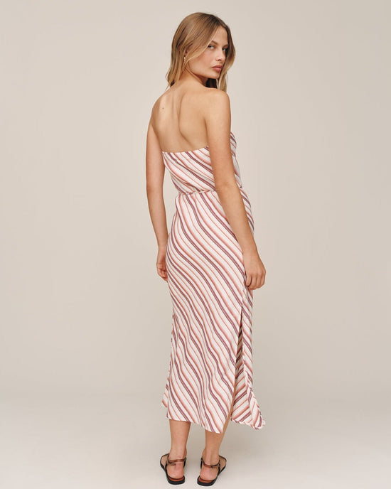 Bella Dahl Strapless Bias Maxi Dress - Sunset Stripe View 2