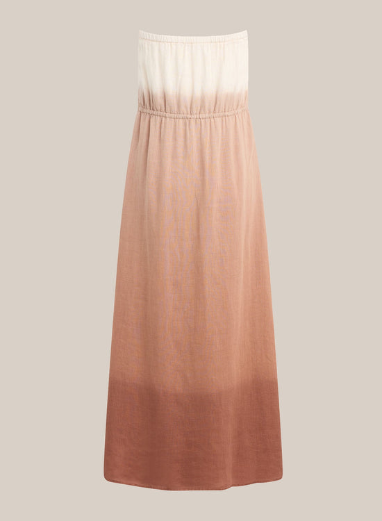 Bella DahlStrapless Linen Maxi Dress - Coconut Ombre DyeDresses