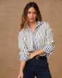 Bella DahlStripe Oversized Button Down - Fernwood StripeTops