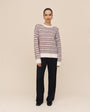 Bella DahlStriped Crew Neck Sweater - Frosty StripeSweaters