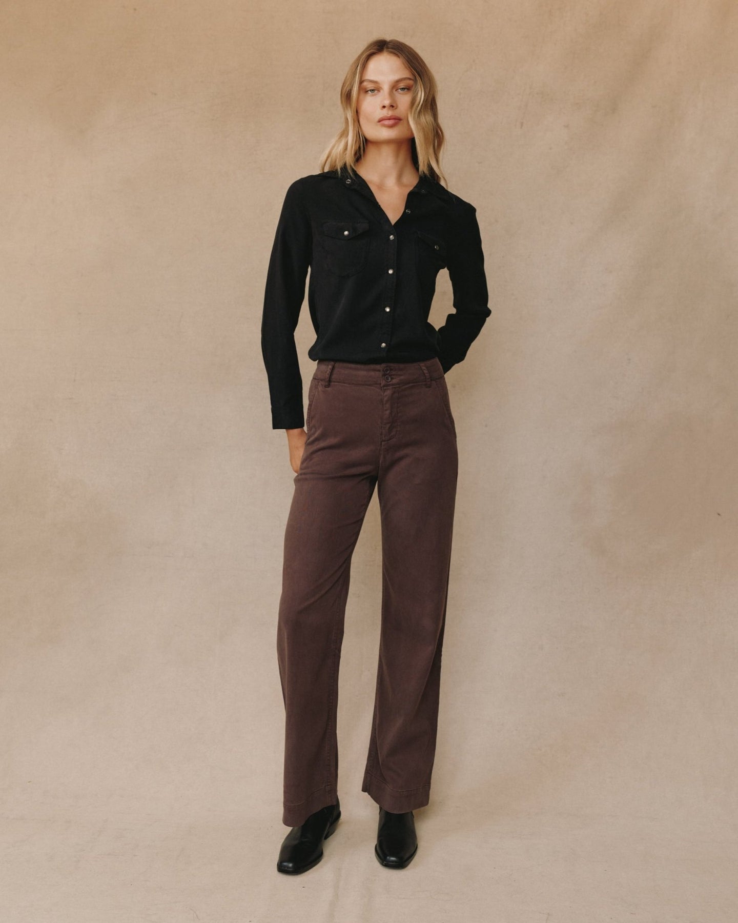 Bella DahlSydney Wide Leg Pant - Chestnut BrownPants