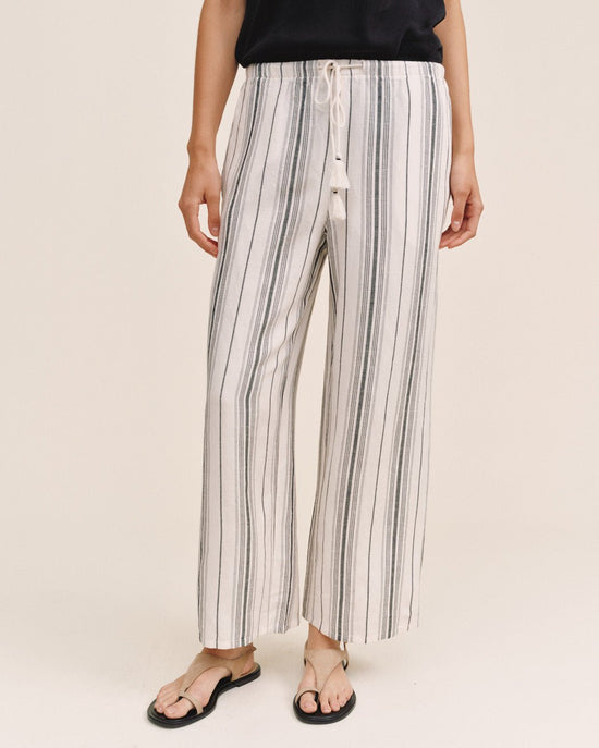 Bella Dahl Tassel Cord Drawstring Crop - Boardwalk Stripe View 2