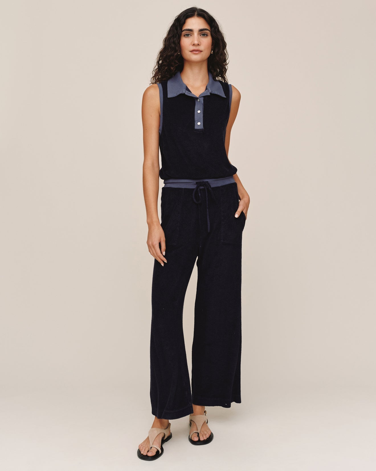 Bella DahlTerry Crop Wide Leg Pant - Nautical NightPants