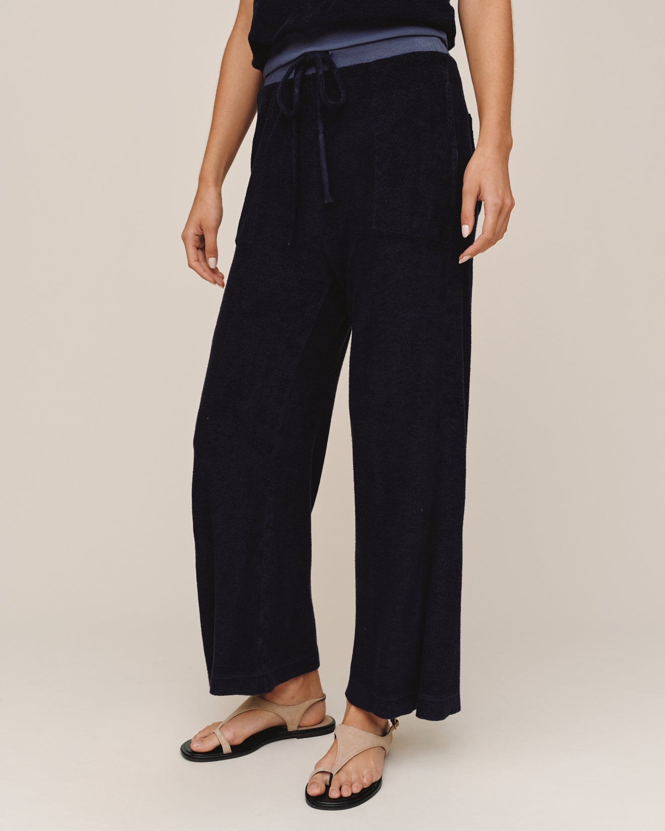 Bella DahlTerry Crop Wide Leg Pant - Nautical NightPants
