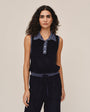 Bella DahlTerry Sleeveless Collar Top - Nautical NightTops
