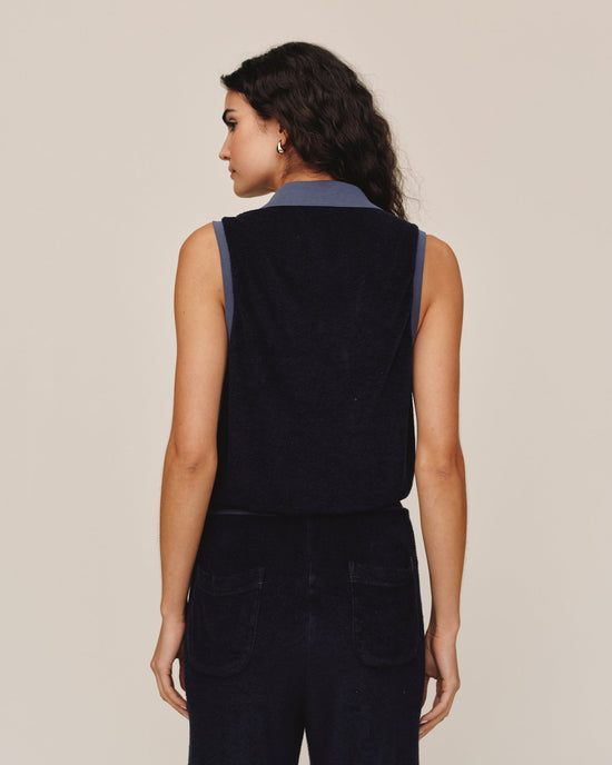Bella Dahl Terry Sleeveless Collar Top - Nautical Night View 2