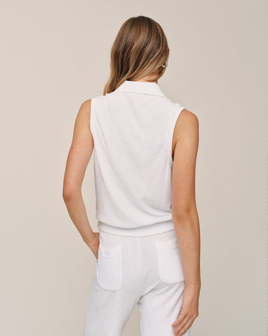 Bella Dahl Terry Sleeveless Collar Top - White View 2